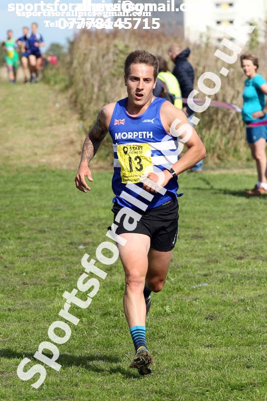Senior mens relay 2019 Sunderland Harriers Open Cross Country. Photo:  David T. Hewitson/Sports for All Pics